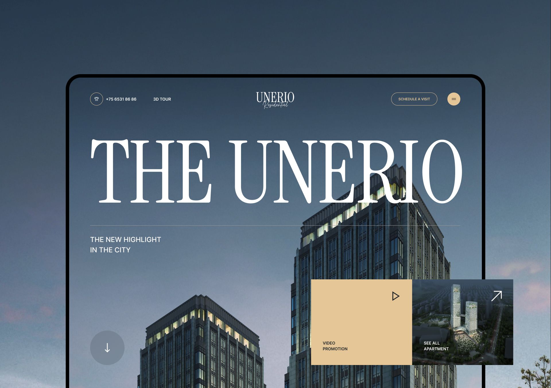 Unerio Residential <br> Complex Landing page